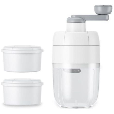 Rasoir à Glace Manuel, Machine à CôNes de Neige, Broyeur à Glace PiléE Portable avec 2Bacs à GlaçOns Gratuits pour la Maison et