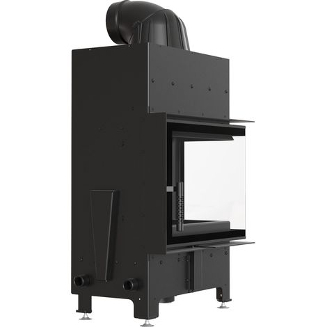 Kamineinsatz KRATKI FLOKI S Rechts 8 kW Ø160 Schwarz Eckset für Einbau (1/5)