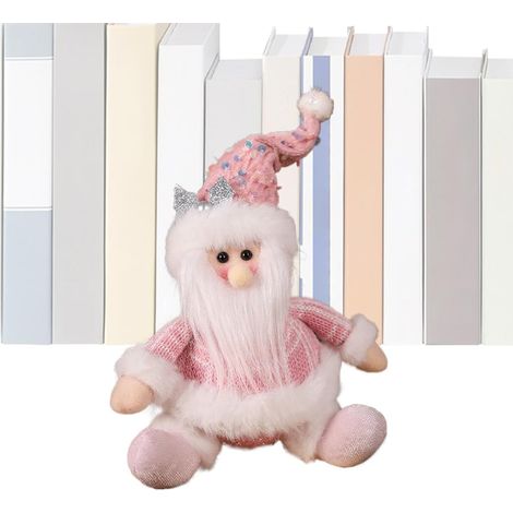 Figur rosa Plüschtier Winterdeko Figur weicher Stoff