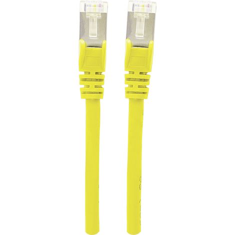 Intellinet 740890 RJ45 Patchkabel CAT 6a S/FTP 3.00 m Gelb Folienschirm, Geflechtschirm, Geschirmt, (1/2)