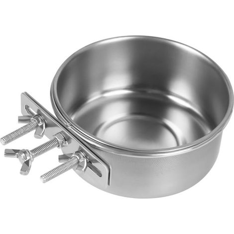 Gamelles à Oiseaux Séparable, Mangeoire d'alimentation INOX Cage pour Oiseaux, Bol d'eau et Nourriture pour Perroquet, Petits Animaux, Chatons et Chiots 10/12/14/16 cm (1/5)
