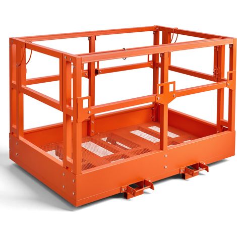 Cage de Sécurité pour Chariots Télescopiques et Élévateurs 1817x1220 mm, Plate-forme de Travail avec Plancher Grillagé, Capacité de Charge 907,18 kg, pour Travaux en Hauteur, en Acier au Carbone (1/5)