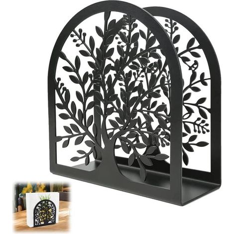 Distributeur de papier essuie-tout, en acier inoxydable, noir, pour la décoration de la cuisine, du restaurant et du bar. (1/5)