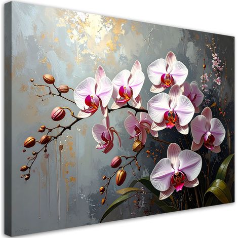 Tableaux, Orchidées roses fleurs plantes nature,30x20 (1/4)