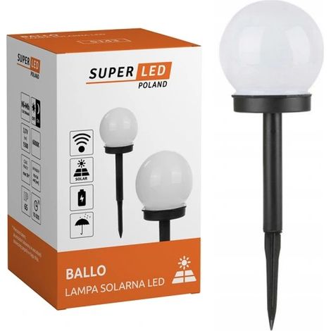 LED-Gartenleuchte Solarkugel Weiß 10 cm