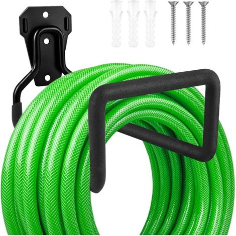 Support pour tuyau d'arrosage. Support robuste en métal pour tuyau d'arrosage. Enrouleur de tuyau. Rangement pour outils de garage et de jardin. Crochets muraux universels. (1/4)