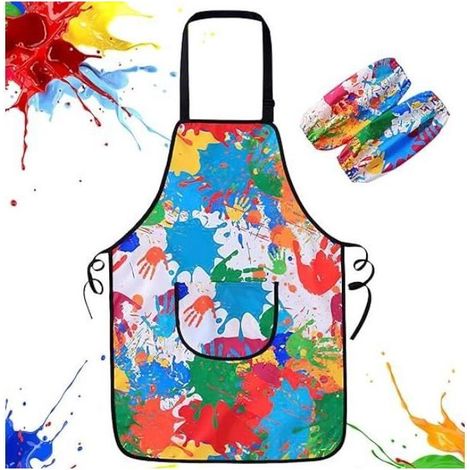 Tablier Peinture Enfant - Blouse Imperméable Réutilisable - 9-12 ans - Cuisine Peinture Pâtisserie Décoration (1/4)