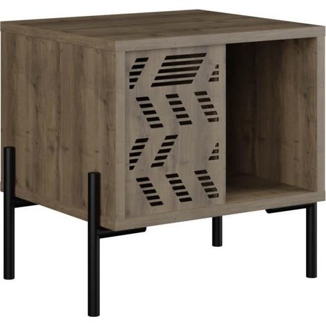Table de chevet en bois "Dionysos" - 45 x 40 x 47 cm - Marron (1/4)