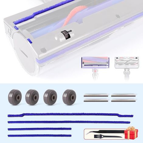 Bandes en peluche douce + axe + rouleau de rechange pour Dyson V6 V7 V8 V10 V11 DC62 Tête de nettoyage à entraînement direct Plaque de semelle, pièces détachées pour Dyson Brosse (1/5)