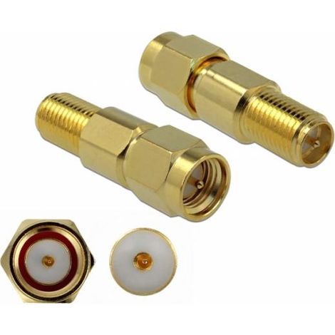 Adattatore RF Oro 50 Ohm SMA RP-SMA 25,6 mm
