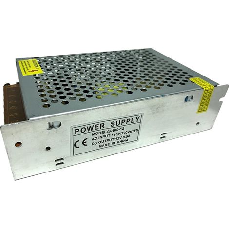 Transformateur d'alimentation Transformateurs 12V AC à DC 12 V 3A 5A 10A 15A 20A 25A 30A Transformateur d'éclairage de Commutation 12 V Alimentation (Color : 12V 8.5A 100W, Size : 1 PCS) (1/5)