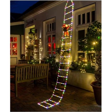 Guirlande lumineuse - 3M - Noël - Échelle avec Père Noël - Étanche - Fonction Mémoire Minuteur (1/4)