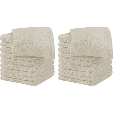 Set 18 Pezzi Lavette Asciugamani Viso Mani 100% Cotone 490 Gsm 30x30 Cm Bagno Bidet Vari Colori Morbide Assorbenti Asciugamano Spugna Ospite Ice - 30x30 cm