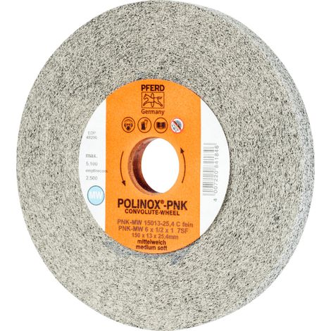 PFERD TOOLS POLINOX Gewickeltes Vlies-Rad PNK Ø 150x13 mm Bohrung-Ø 25,4 mm Mittelweich SIC Fein für Finish (1/4)