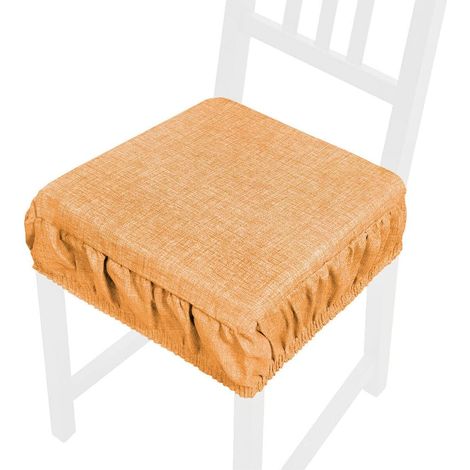 Cuscino Sedia Morbido Sfoderabile Coprisedia Cotone Lavabile Colore Pastello 100% Made In Italy - Arancione