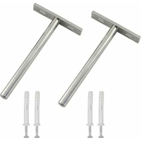 Soportes para estantes flotantes, 2 piezas, soportes angulares, soporte para estantes invisibles, soporte para estantes flotantes invisibles con 4 tornillos y 4 tubos de expansión para estantes de mad (1/5)