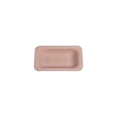 Vassoio retrattile per lavello - Scolapiatti regolabile per cucina - Scolapasta per lavello (rosa) - Crezuo