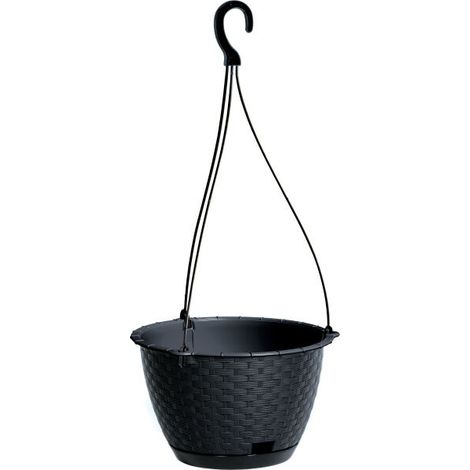 Copertura sospesa per vaso di fiori e piante per balcone e terrazzo, color antracite (1/4)