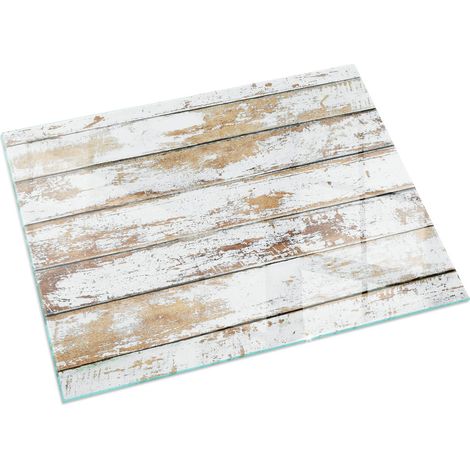 Piastra per Camino di Vetro Temperato Protezione per Caminetto dal Calore Resistente a Scintille e Graffi Una tavola di legno danneggiata 60x40 cm (1/5)