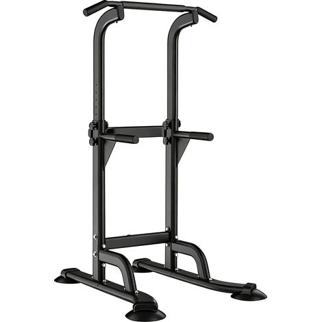 Klimmzugstange, höhenverstellbar, multifunktionales Fitnessgerät, schwarz (1/2)
