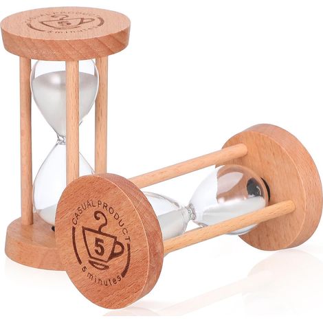 Mobestech 2 Pièces Minuteur de Cuisson Sablier Décoratif en Bois et (1/5)