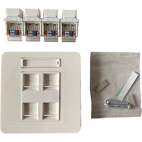 Panneau de prises informatiques de type 86, module réseau Cat5e, interface de câble RJ45 (1/4)