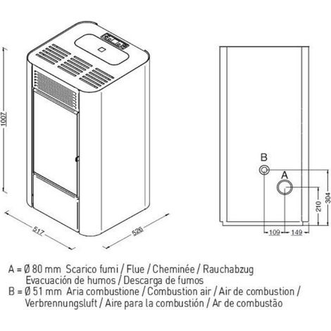 Poêle à granulés - PUNTO FUOCO Laila 12.5 kW Blanc