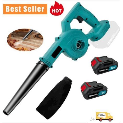 Souffleur et aspirateur sans fil 2 en 1,500W léger souffleur de feuilles sans fil 18V, 2 batteries 3,0 Ah (1/5)