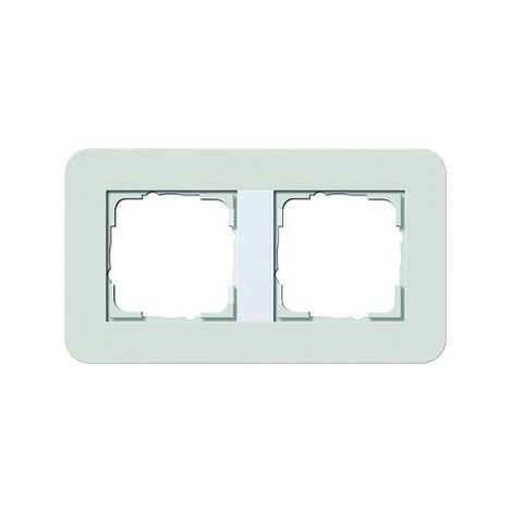 Gira Marco de recubrimiento 2f Gira E3 Gris claro/Blanco puro [0212411], 0212 411