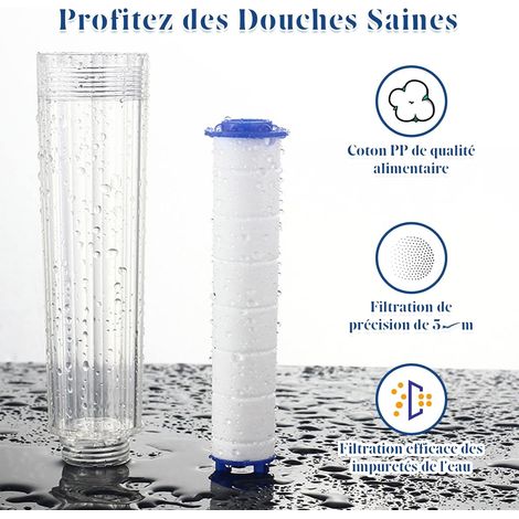 Filtro per soffione doccia, 10 filtri in cotone PP per soffione doccia, filtro anticalcare rimovibile, taglia unica (1/5)