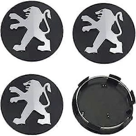enjoliveurs centraux de roue pour Peugeot 60 mm noirs, (1/5)