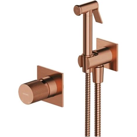 OMNIRES Contour - Miscelatore per bidet ad incasso, con doccetta, con corpo, in rame spazzolato SYSCTBI1CPB (1/2)