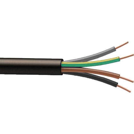 Bis-Electric – Câble RO2V 4G1.5 en couronne de 50 mètres – 4 conducteurs – Section 1.5 mm² – Pour installations électriques en milieu humide