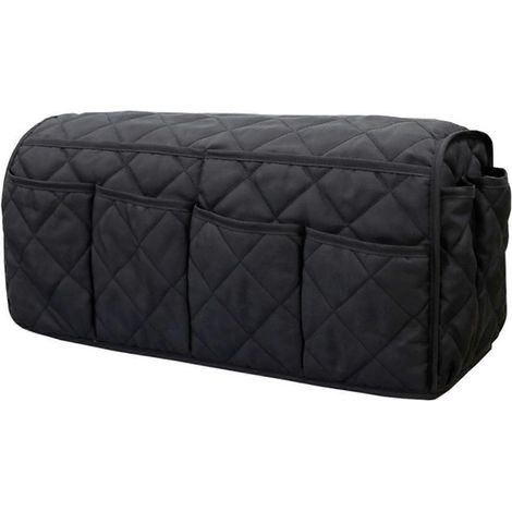 Sac de rangement pour fauteuil, organisateur d'accoudoir de canapé, housse imperméable pour accoudoir de canapé, support pour télécommande, compatible avec les fauteuils inclinables, noir. (1/5)