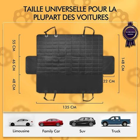 VURAHOME - Housse de Siège pour Chien Protection de Banquette Siège Arrière Imperméable, , une pièce, noir (1/4)