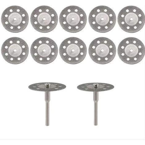 Lot de 10 mini-disques à tronçonner perforés 20 mm, diamant, disques à découper (1/4)