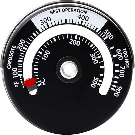 Kaminthermometer, Hohlkaminventilator-Thermometer, Magnetzifferblatt, Mehrstoff-Magnetthermometer für Holzöfen – Crezuo