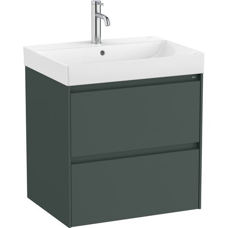 Pack Unik Meuble 2 tiroirs + lavabo ONA - ROCA Couleur : Vert mat (1/2)