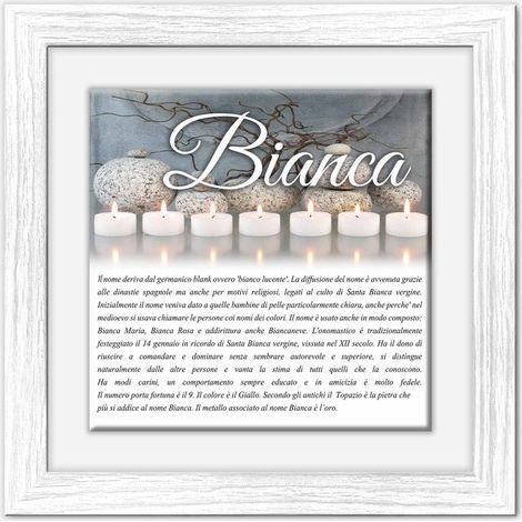 Lupia - Quadro mattonella Ceramica Modern White 29x29 cm con significato del nome Bianca (1/4)