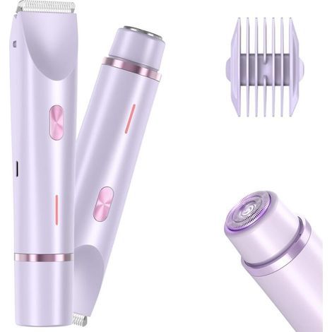 Rasoir électrique 2 en 1 pour femme, Rasoir Electrique Femme, Rechargeable Rasoir Electrique Femme, pour corps (Violet)