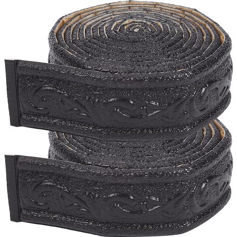 2 pièce 90" x2" garnitures de Moulage en Mousse 3D Noires Auto Adhésives Flexibles pour Bordures Murales Plinthes Base Murale Moulure pour Bordure de Papier Peint Bordure de Miroir Décoration (1/5)