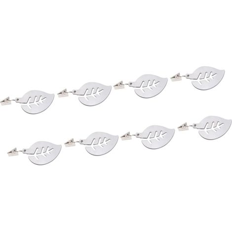 Clips para manteles de acero inoxidable de 8 piezas, soportes para manteles gruesos, estampados. (1/5)