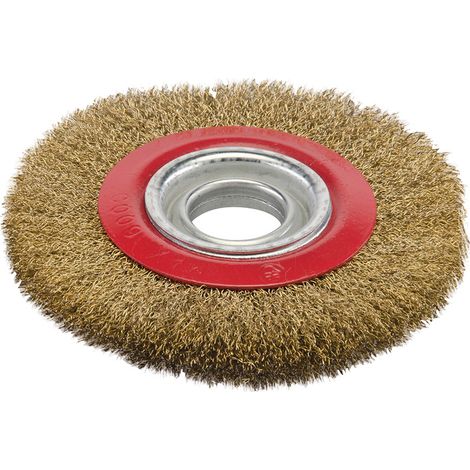 Silverline – Brosse circulaire métallique 150 mm – Fils d'acier trempé et laitonné – Adaptable sur tourets – Ébavurage, détartrage, polissage