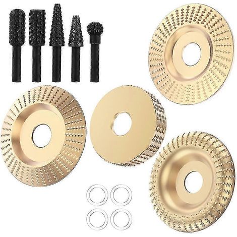 Lot de 13 accessoires pour meuleuse d'angle : disques, fraises et meules pour sculpture et polissage du bois (1/5)