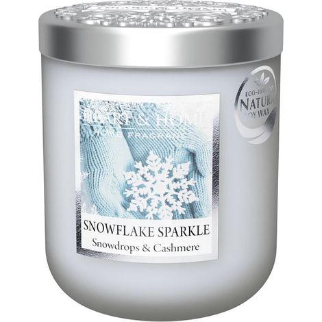 Petite bougie à la cire de soja flocons givrés
