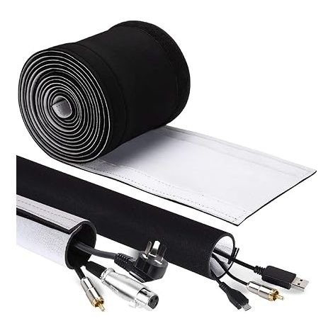 Electrical Cable Sleeve, Cable Management Protection Cable Cover for TV/Computer/USB/Audio/Video Cables - Black (1/5)