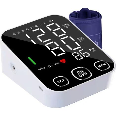 Tensiomètre Bras, Tensiometre Bras Professionnel Grand Écran LCD, Détection d'Arythmie Cardiaque Blood Pressure Monitor Grand Manchette (22-42 cm) Mémoire 2 99 (1/4)