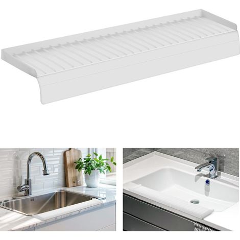 Déflecteur Eau Silicone – Barrière Anti-Éclaboussures – Ventouses – Blanc – Pour Cuisine, Baignoire (1/5)