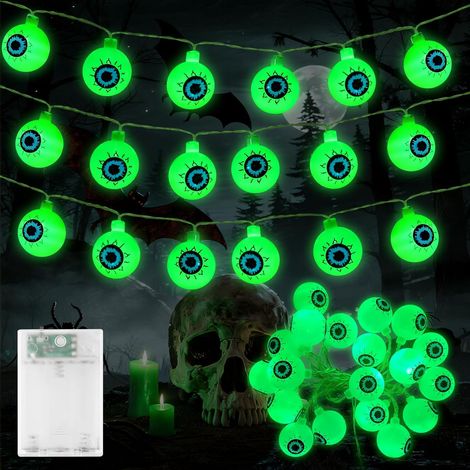 Halloween Leuchtkugel Oculaire Vert, 20LEDs (1/4)