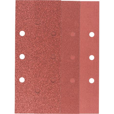 Bosch 2607019501 - Paquete de 25 lijas para lijadoras orbitales (93 x 230 mm, 8 perforaciones Black & Decker, grano 60, 80, 120, 240)